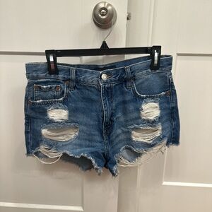 Aeropostale Vintage High Rise light wash shorts